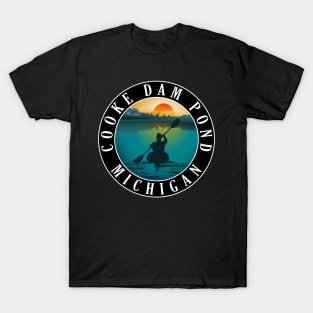 Cooke Dam Pond Kayaking Michigan Sunset T-Shirt